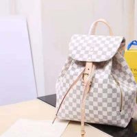 Louis Vuitton LV Women Sperone Backpack in Damier Azur Canvas-Grey (1)