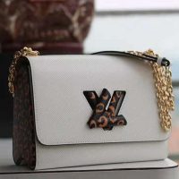 Louis Vuitton LV Women Twist MM Handbag in Quartz Epi leather-Beige (1)