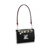 Louis Vuitton LV Women Twist MM LV Love Lock Charms Handbag in Epi Cowhide Leather-Black