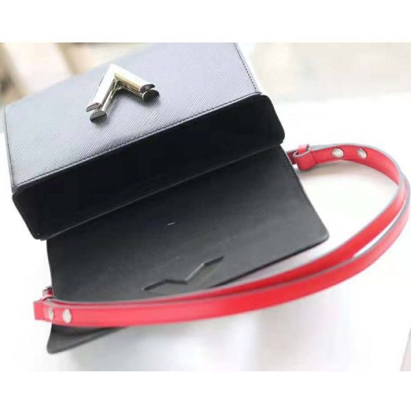 Louis Vuitton LV Women Twist MM LV Love Lock Charms Handbag in Epi Cowhide Leather-Black (10)