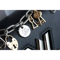 Louis Vuitton LV Women Twist MM LV Love Lock Charms Handbag in Epi Cowhide Leather-Black (1)