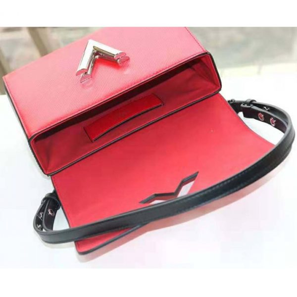 Louis Vuitton LV Women Twist PM LV Love Lock Charms Handbag in Epi Cowhide Leather-Red (10)