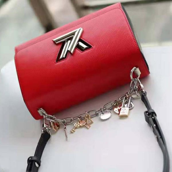Louis Vuitton LV Women Twist PM LV Love Lock Charms Handbag in Epi Cowhide Leather-Red (4)