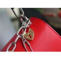 Louis Vuitton LV Women Twist PM LV Love Lock Charms Handbag in Epi Cowhide Leather-Red (1)