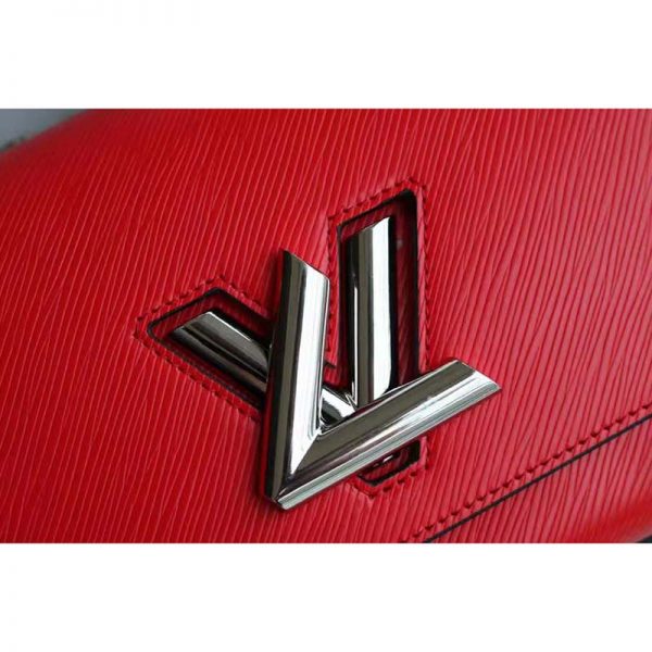 Louis Vuitton LV Women Twist PM LV Love Lock Charms Handbag in Epi Cowhide Leather-Red (7)