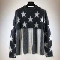 Louis Vuitton LV Men USA Flag Mohair Jacquard Crewneck Sweater-Grey (13)