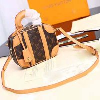 Louis Vuitton LV Women Valisette BB Handbag in Monogram Canvas with Natural Cowhide Leather-Brown (1)