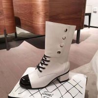 Chanel Women Ankle Boots Calfskin & Patent Calfskin 4.6 cm Heel-Beige (1)