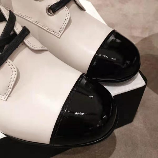 Chanel Women Ankle Boots Calfskin & Patent Calfskin 4.6 cm Heel-Beige (5)