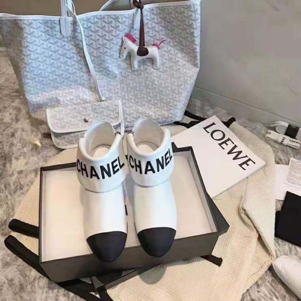 Chanel Women Ankle Boots in Lambskin & Grosgrain Leather 1.5 cm Heel-Beige (2)