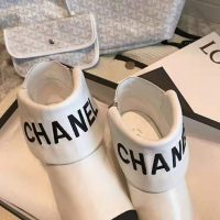 Chanel Women Ankle Boots in Lambskin & Grosgrain Leather 1.5 cm Heel-Beige (1)
