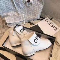 Chanel Women Ankle Boots in Lambskin & Grosgrain Leather 1.5 cm Heel-Beige (1)
