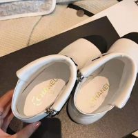 Chanel Women Ankle Boots in Lambskin & Grosgrain Leather 1.5 cm Heel-Beige (1)