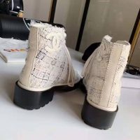 Chanel Women Ankle Boots in Tweed & Calfskin 3.6 cm Heel-Beige (1)