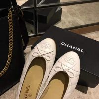 Chanel Women Ballerinas in Aged Calfskin Leather-Beige (3)