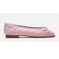 Chanel Women Ballerinas in Aged Calfskin Leather-Pink (1)