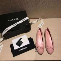 Chanel Women Ballerinas in Aged Calfskin Leather-Pink (1)