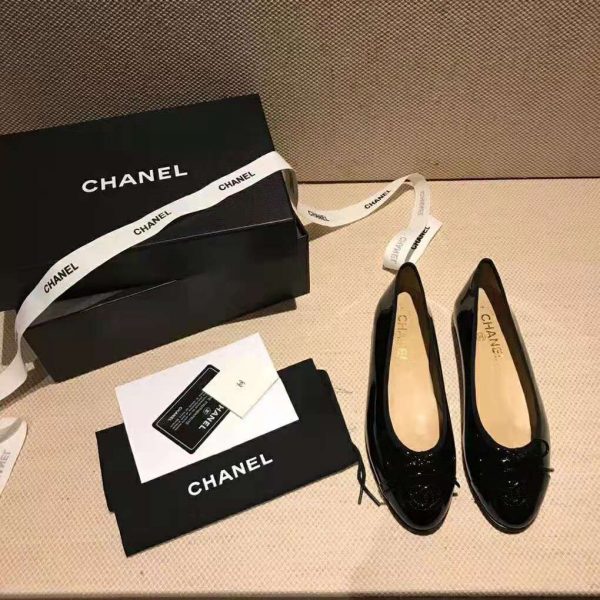 Chanel Women Ballerinas in Patent Calfskin Leather-Black (4)