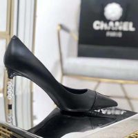 Chanel Women Pumps Lambskin & Patent Calfskin 10 cm Heel-Black (1)