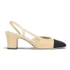 Chanel Women Slingbacks in Goatskin & Grosgrain 6.7 cm Heel-Sandy