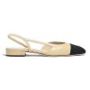 Chanel Women Slingbacks in Goatskin & Grosgrain-Sandy