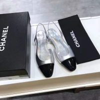 Chanel Women Slingbacks in Metallic Lambskin & Satin-Silver (1)