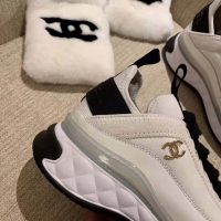 Chanel Women Sneakers in Velvet Calfskin & Mixed Fibers 1 cm Heel-Beige (1)