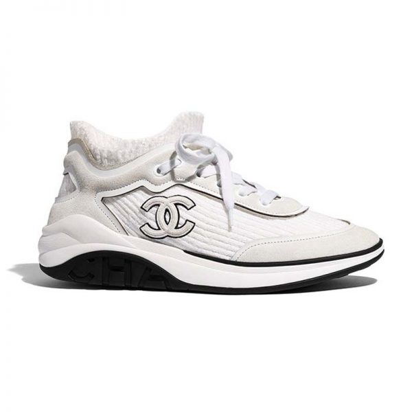 Chanel Women Velvet Calfskin & Mixed Fibers Sneakers-Grey (1)