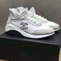 Chanel Women Velvet Calfskin & Mixed Fibers Sneakers-Grey (1)