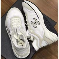 Chanel Women Velvet Calfskin & Mixed Fibers Sneakers-Grey (1)