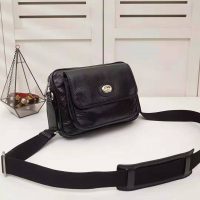 Gucci GG Men Leather Belt Bag in Black Soft Leather (8)