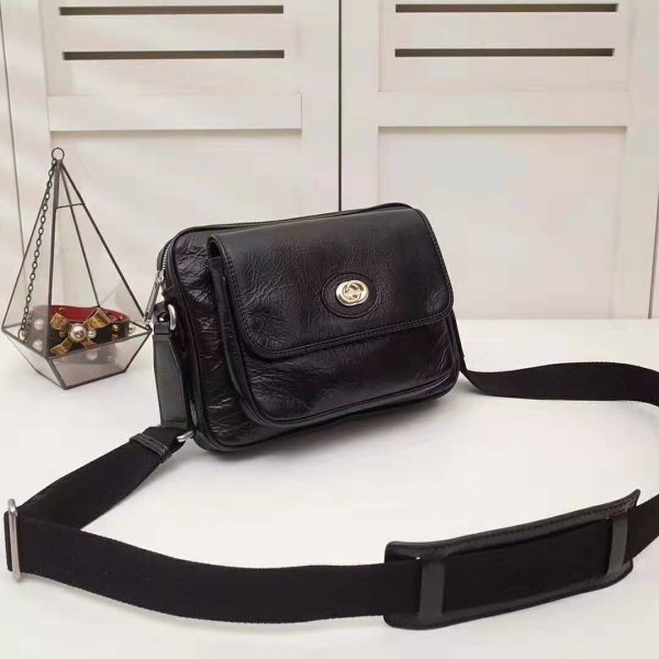 Gucci GG Men Leather Belt Bag in Black Soft Leather (11)