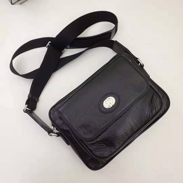 Gucci GG Men Leather Belt Bag in Black Soft Leather (4)