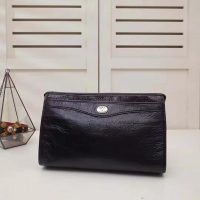 Gucci GG Men Pouch with Interlocking G in Black Soft Leather (1)