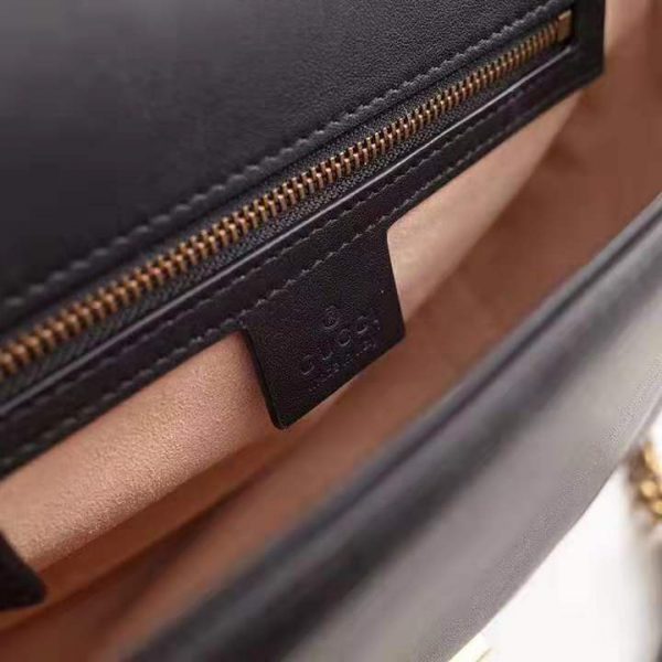 Gucci GG Women GG Marmont Small Top Handle Bag in Black Matelassé Chevron Leather (7)