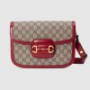 Gucci GG Women Gucci 1955 Horsebit Shoulder Bag in GG Supreme Canvas-Red