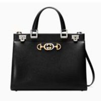 Gucci GG Women Gucci Zumi Grainy Leather Medium Top Handle Bag-Yellow (1)