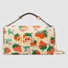 Gucci GG Women Gucci Zumi Strawberry Print Mini Bag in Gucci Strawberry Print Ivory Leather