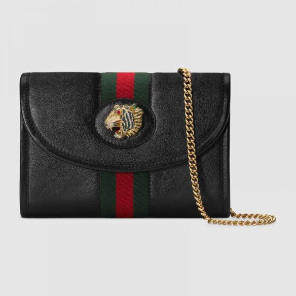 Gucci GG Women Rajah Mini Bag in Leather with a Vintage Effect-Black (8)