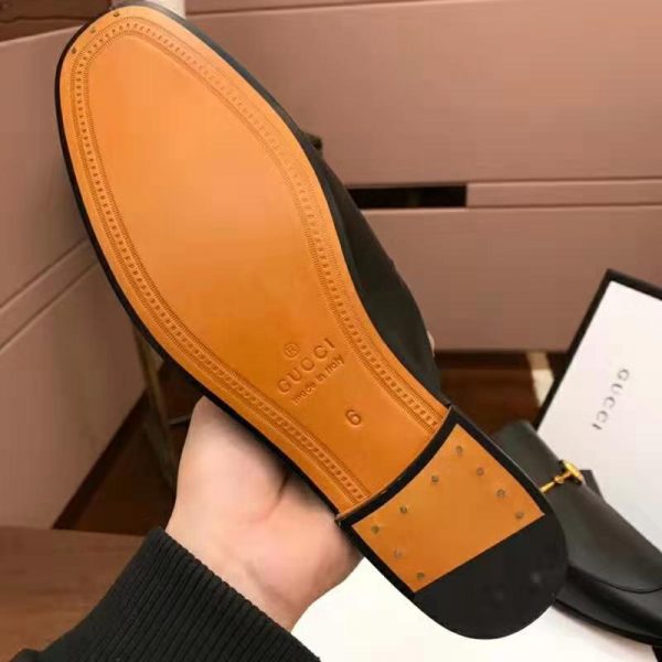 Gucci Men Leather Horsebit Slipper 1.3 cm Heel-Black (6)