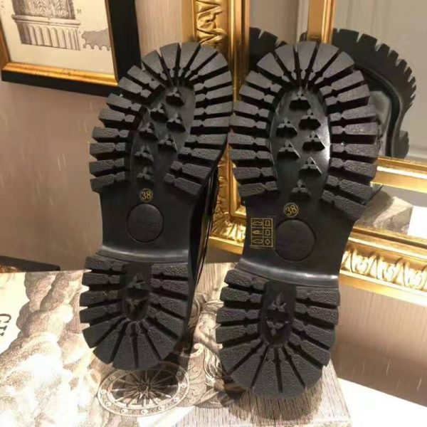 Gucci Men Leather Lug Sole Horsebit Loafer in Black Leather 4.6 cm Heel (6)