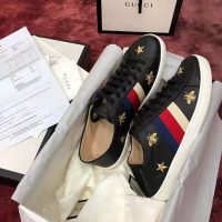 Gucci Men’s Ace Embroidered Sneaker in Black Leather with Bees and Stars (1)