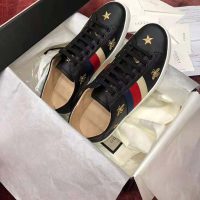 Gucci Men’s Ace Embroidered Sneaker in Black Leather with Bees and Stars (1)