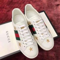 Gucci Men’s Ace Embroidered Sneaker in White Leather with Bees and Stars (1)