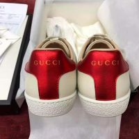 Gucci Unisex Ace Sneaker with Gucci Stripe in White Leather Rubber Sole (1)