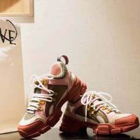 Gucci Unisex Flashtrek Sneaker in Brown and Pink Leather 5.6 cm Heel (1)