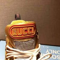 Gucci Unisex Flashtrek Sneaker in Gold Metallic Leather 5.6 cm Heel (1)