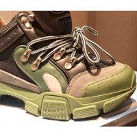 Gucci Unisex Flashtrek Sneaker in Green and Black Leather 5.6 cm Heel (1)