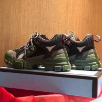Gucci Unisex Flashtrek Sneaker in Green and Black Leather 5.6 cm Heel (1)