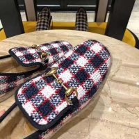 Gucci Unisex GG Check Tweed Loafer in Blue White and Red Check Tweed (1)